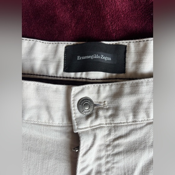Ermenegildo Zegna Cream Denim Pants - Picture 2 of 11